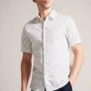 Ted Baker Kymsho White Short Sleeve Ditsy Floral Shirt 1 Ted Baker Kymsho White Short Sleeve Ditsy Floral Shirt -Ted Baker Shop M87894s
