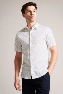 Ted Baker Kymsho White Short Sleeve Ditsy Floral Shirt