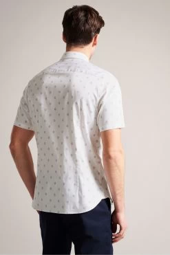 Ted Baker Kymsho White Short Sleeve Ditsy Floral Shirt 8 Ted Baker Kymsho White Short Sleeve Ditsy Floral Shirt -Ted Baker Shop M87894s2