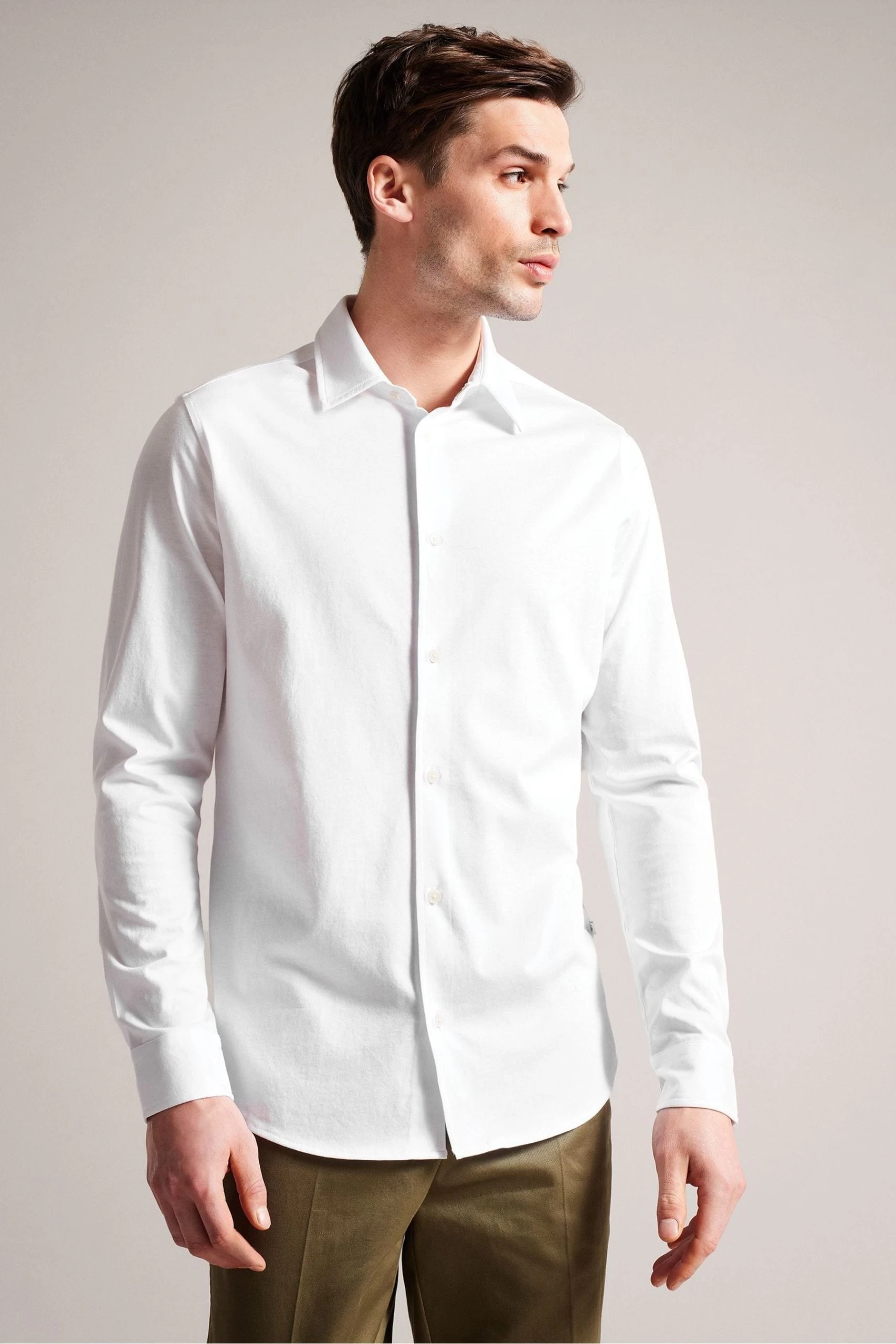 Ted Baker Marros White Long Sleeve Jersey Shirt 3 Ted Baker Marros White Long Sleeve Jersey Shirt