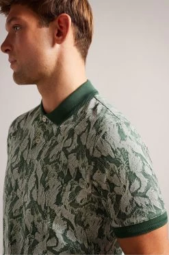 Ted Baker Green Plasta Short Sleeved Regular Fit Floral Polo Shirt 6 Ted Baker Green Plasta Short Sleeved Regular Fit Floral Polo Shirt -Ted Baker Shop M87904s2