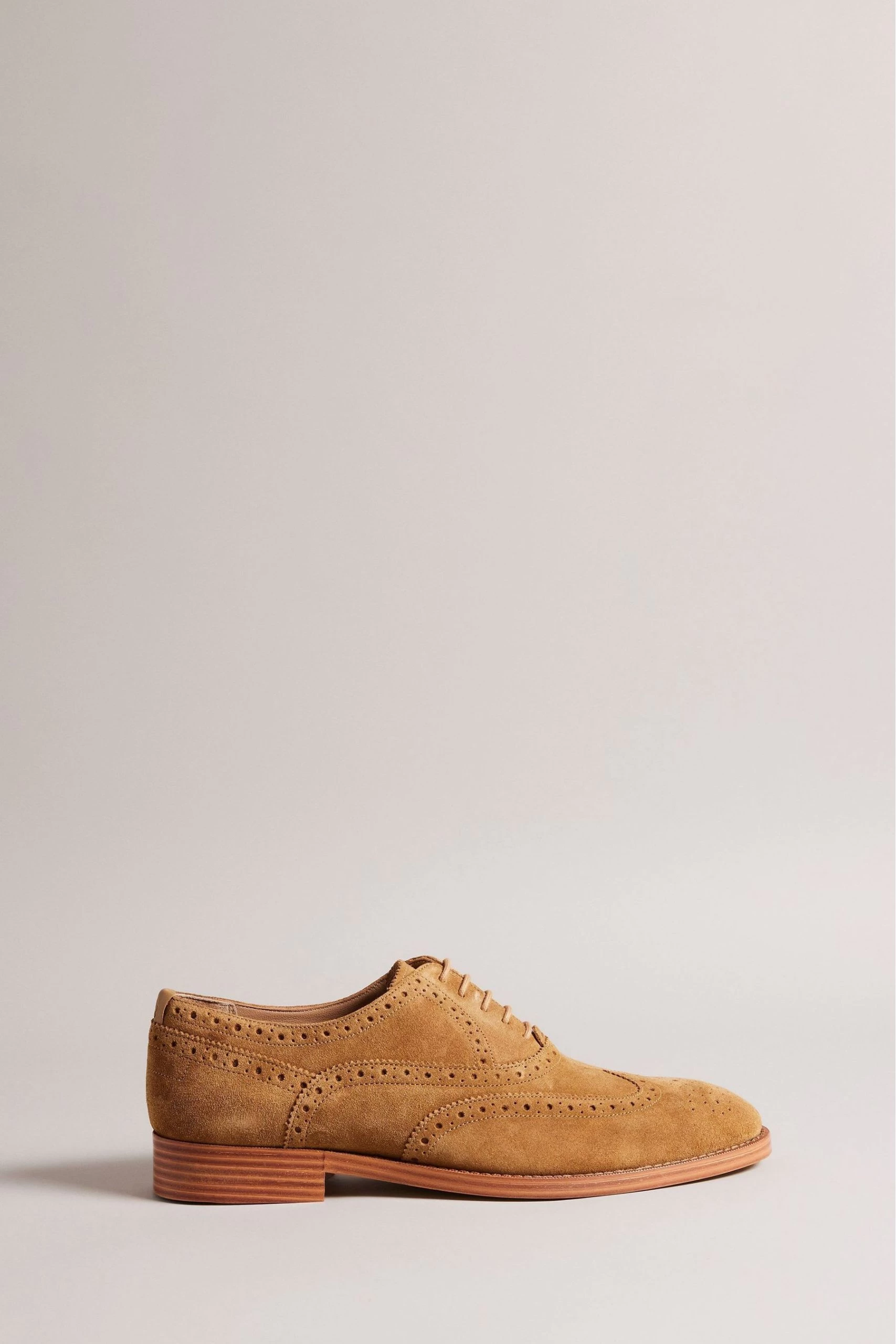 Ted Baker Natural Ammais Formal Suede Brogue Shoes 3 Ted Baker Natural Ammais Formal Suede Brogue Shoes