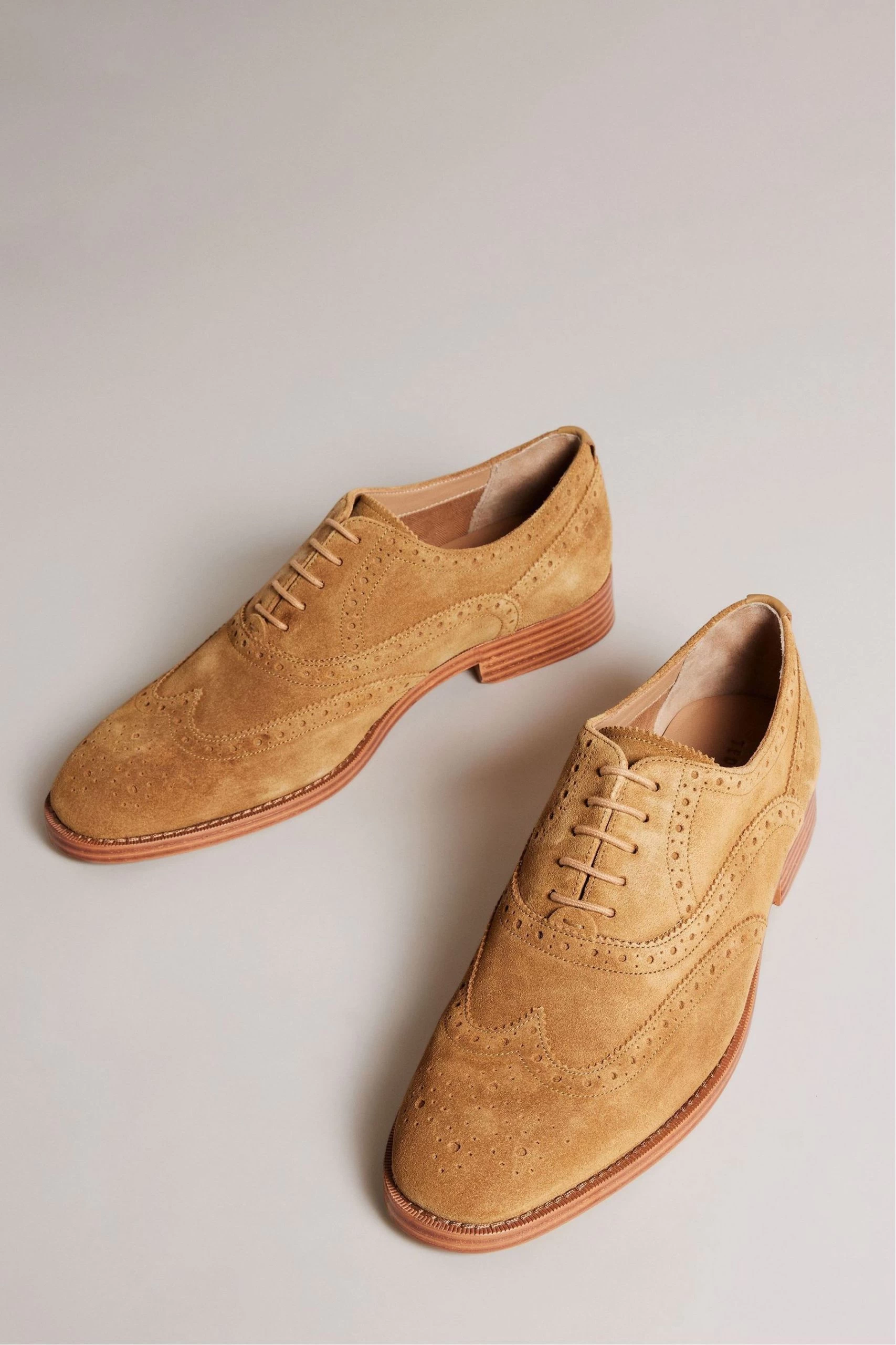 Ted Baker Natural Ammais Formal Suede Brogue Shoes 4 Ted Baker Natural Ammais Formal Suede Brogue Shoes - Image 2