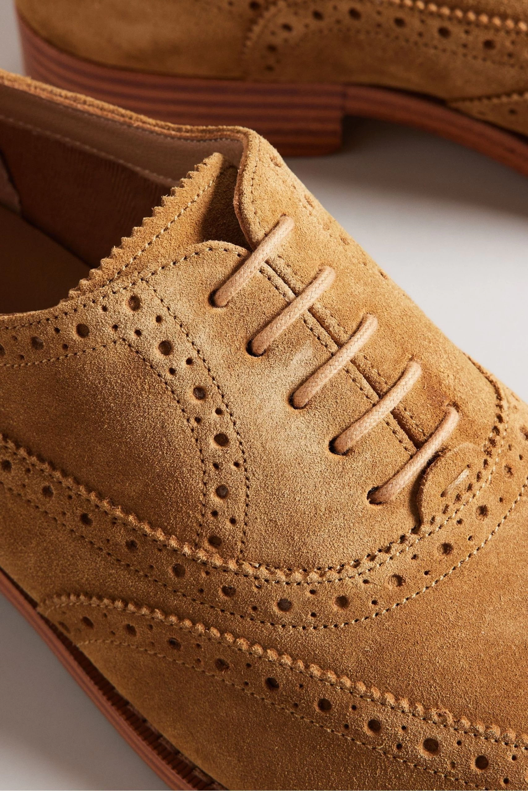 Ted Baker Natural Ammais Formal Suede Brogue Shoes 5 Ted Baker Natural Ammais Formal Suede Brogue Shoes - Image 3