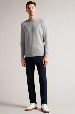 Ted Baker Grey Dartell Long Sleeved Regular T Stitched Crew Neck T-Shirt 9 Ted Baker Grey Dartell Long Sleeved Regular T Stitched Crew Neck T-Shirt -Ted Baker Shop M91813s3