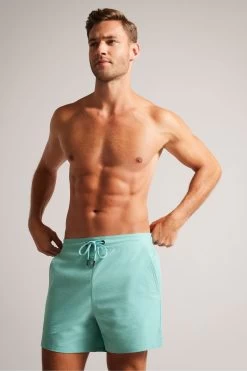 Ted Baker Green Colne Mint Plain Textured Swimshorts