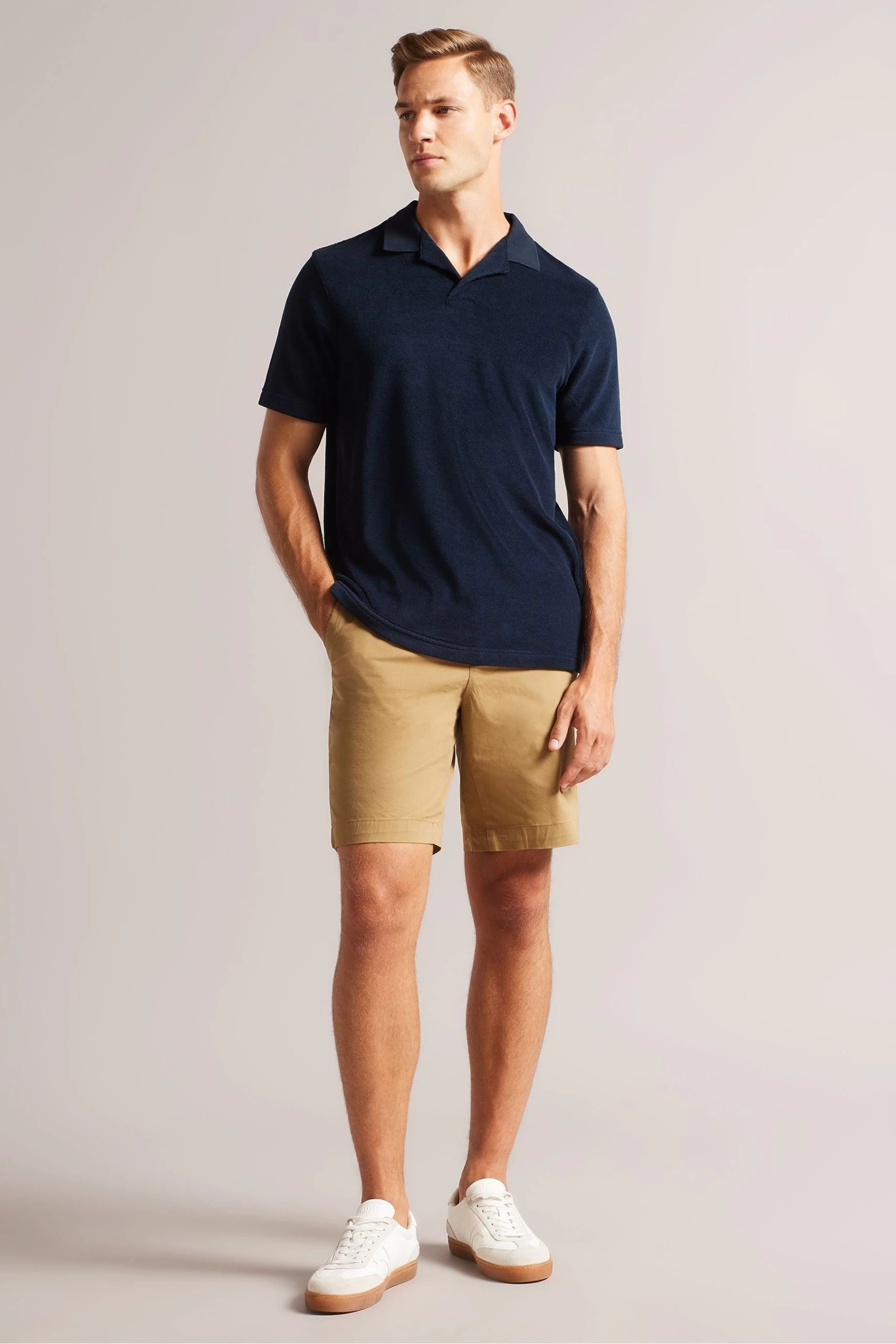 Ted Baker Blue Sndbank Short Sleeved Regular Fit Towelling Polo Shirt 5 Ted Baker Blue Sndbank Short Sleeved Regular Fit Towelling Polo Shirt - Image 3