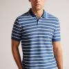 Ted Baker Blue Nivenn Short Sleeved Regular Fit Striped Polo Shirt 2 Ted Baker Blue Nivenn Short Sleeved Regular Fit Striped Polo Shirt -Ted Baker Shop M91817s