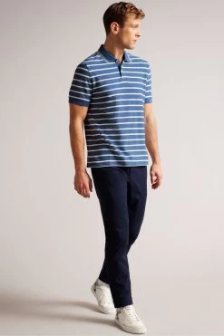 Ted Baker Blue Nivenn Short Sleeved Regular Fit Striped Polo Shirt 9 Ted Baker Blue Nivenn Short Sleeved Regular Fit Striped Polo Shirt -Ted Baker Shop M91817s3