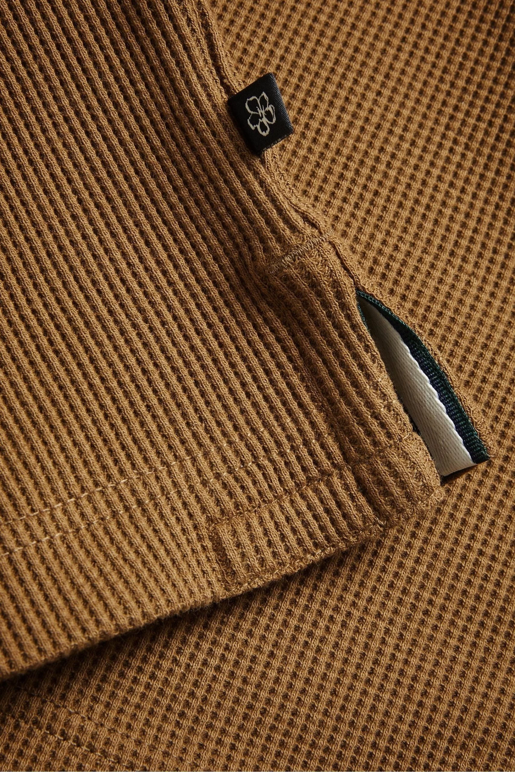 Ted Baker Natural Bute Short Sleeved Regular Fit Textured Polo 7 Ted Baker Natural Bute Short Sleeved Regular Fit Textured Polo - Image 5