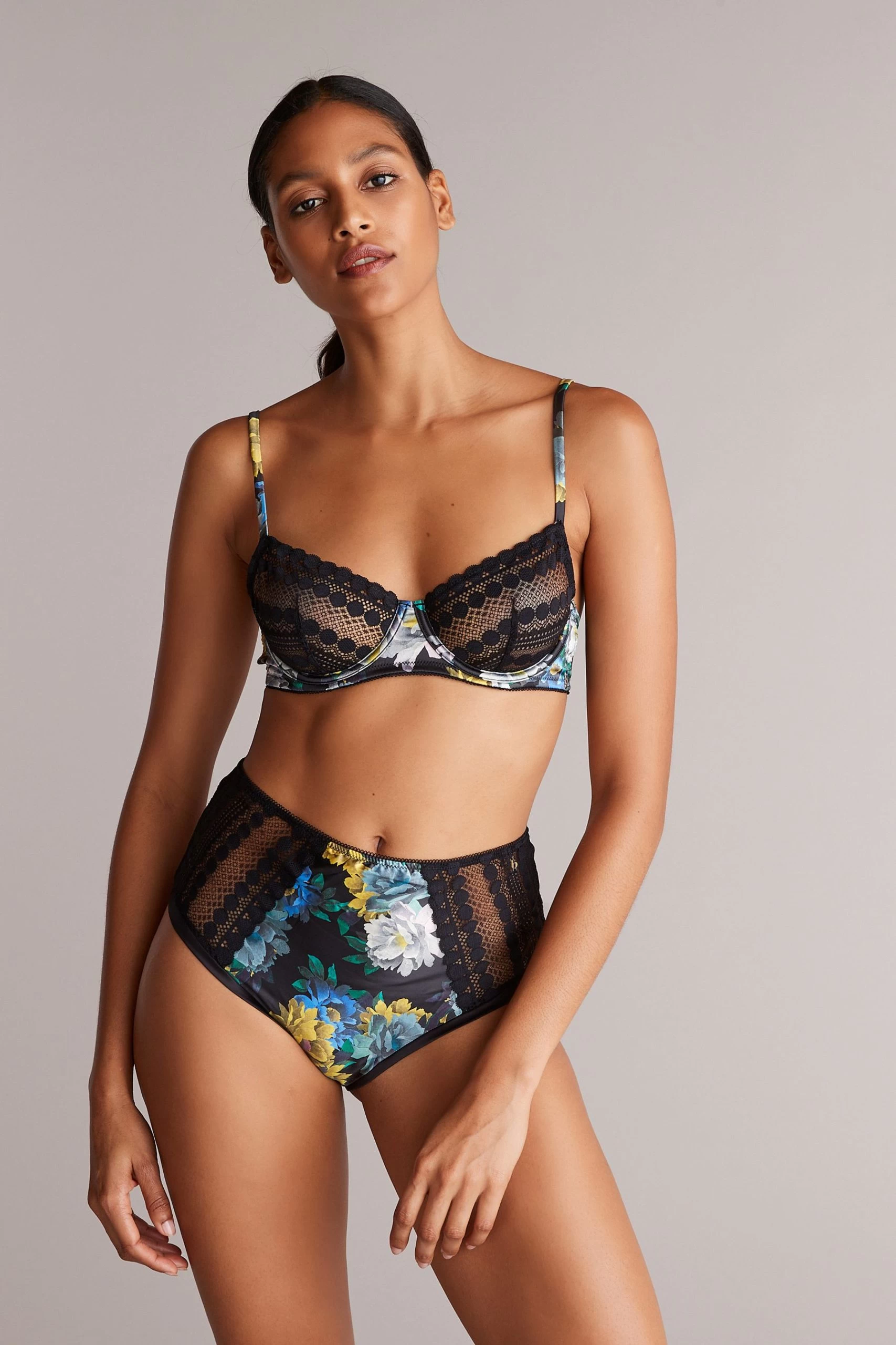 B By Ted Baker Black Floral Non Pad Underwire Bra 4 B By Ted Baker Black Floral Non Pad Underwire Bra - Image 2