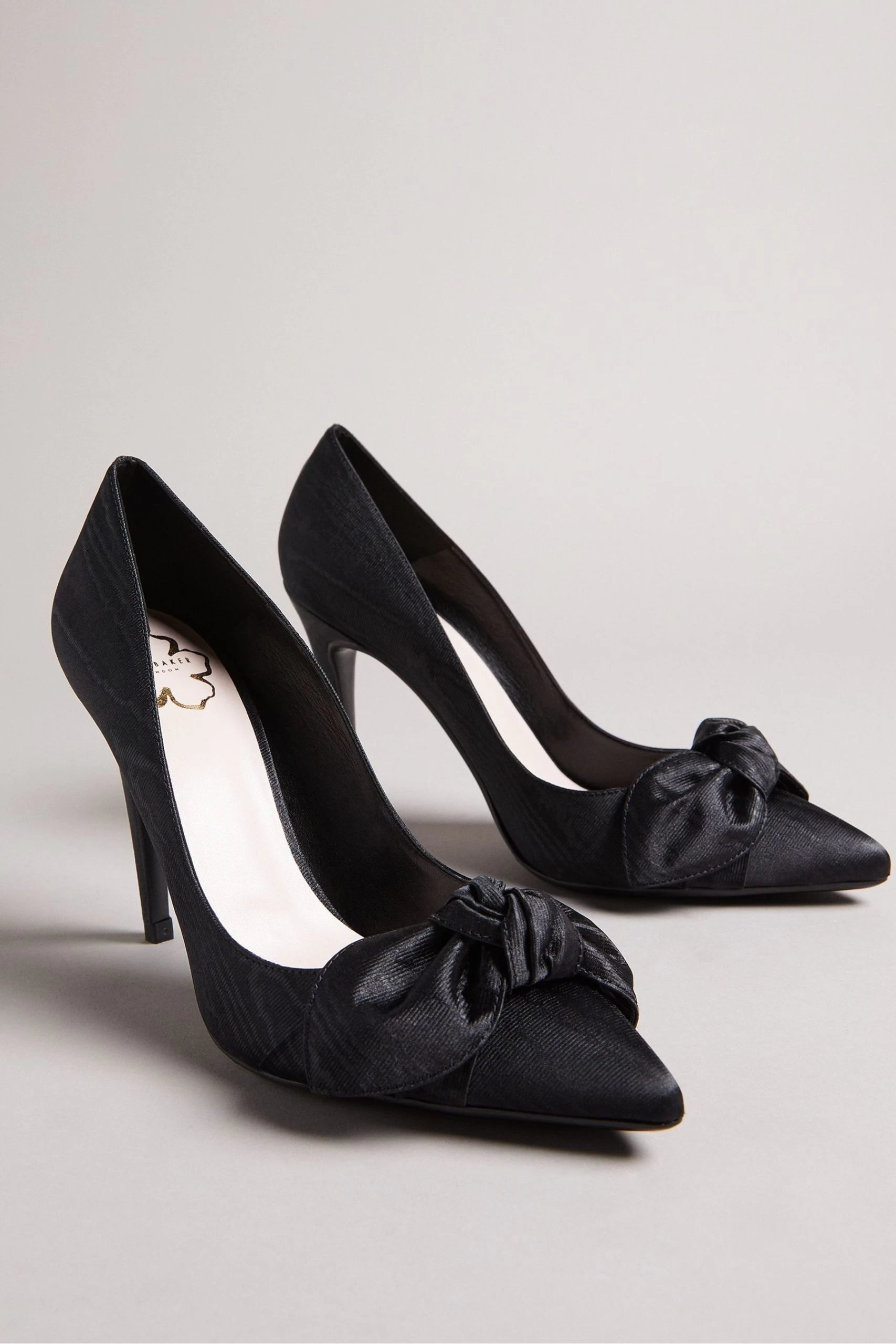 Ted Baker Black Moire Satin Bow 100Mm Court Shoes 4 Ted Baker Black Moire Satin Bow 100Mm Court Shoes - Image 2