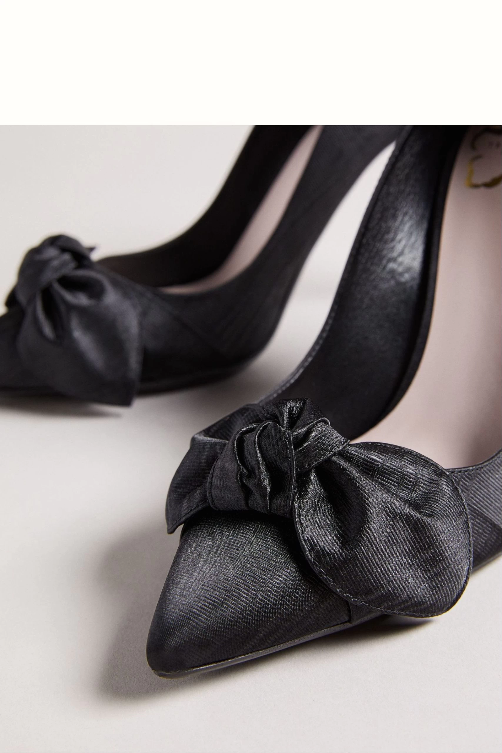 Ted Baker Black Moire Satin Bow 100Mm Court Shoes 5 Ted Baker Black Moire Satin Bow 100Mm Court Shoes - Image 3