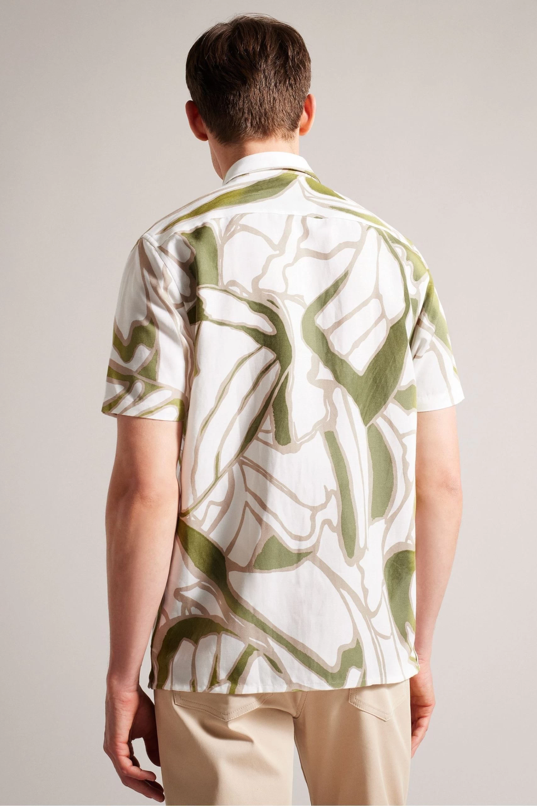 Ted Baker Cream Errew Regular Stems Shirt 4 Ted Baker Cream Errew Regular Stems Shirt - Image 2