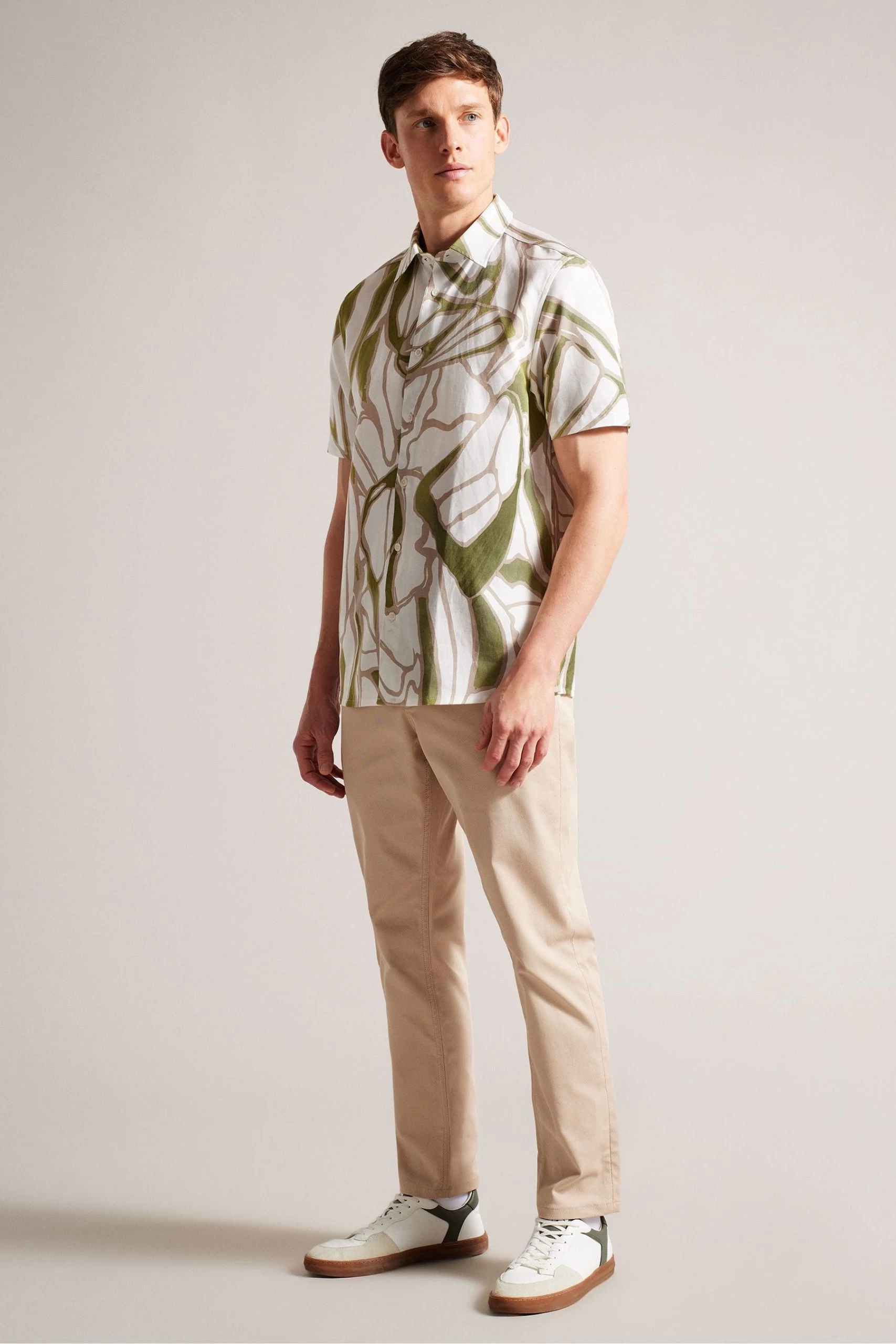 Ted Baker Cream Errew Regular Stems Shirt 5 Ted Baker Cream Errew Regular Stems Shirt - Image 3