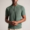 Ted Baker Green Blossam Regular Textured Zip Polo Shirt 1 Ted Baker Green Blossam Regular Textured Zip Polo Shirt -Ted Baker Shop M99334s