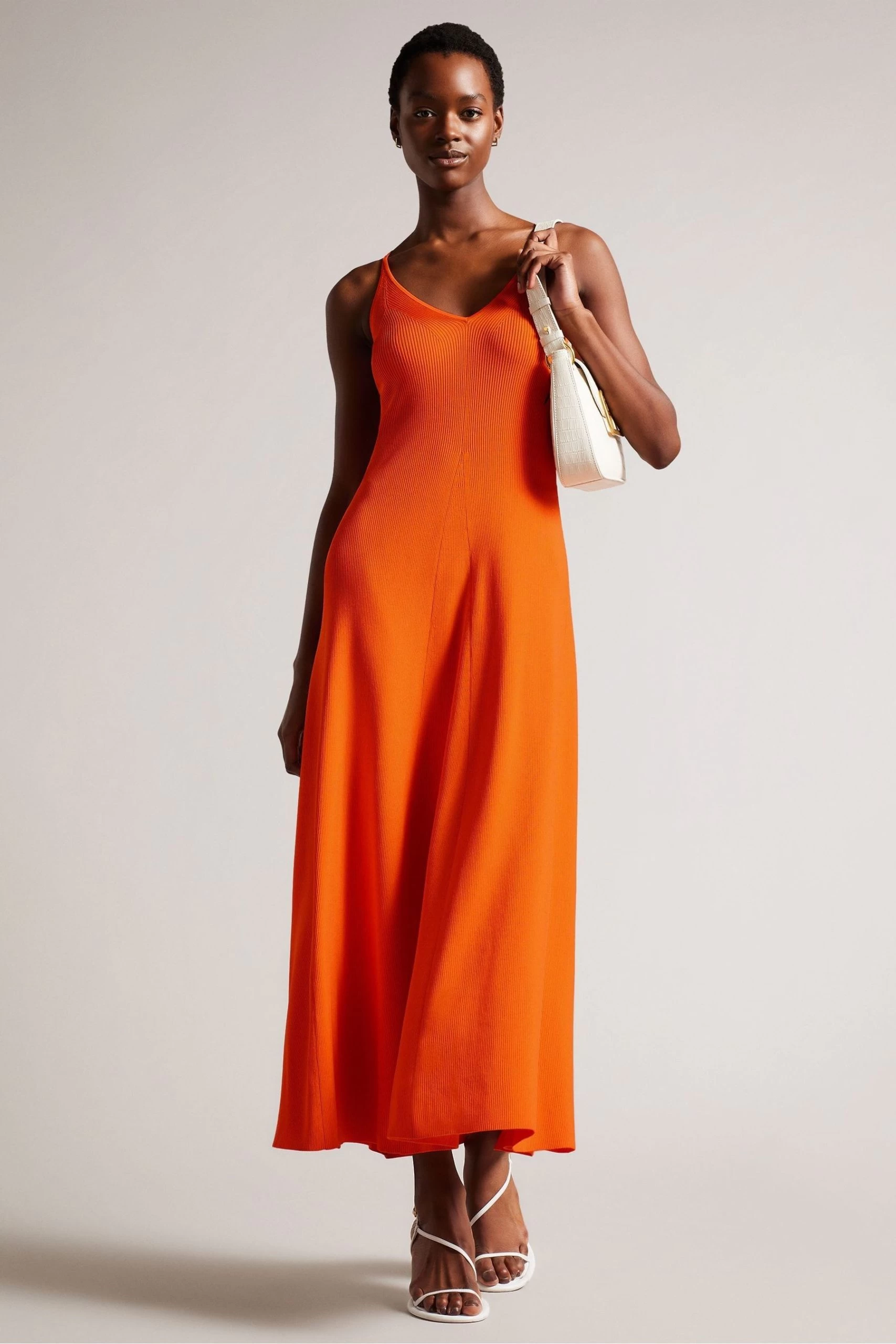 Ted Baker Orange Marrlyy Rib Knit Maxi Dress 3 Ted Baker Orange Marrlyy Rib Knit Maxi Dress