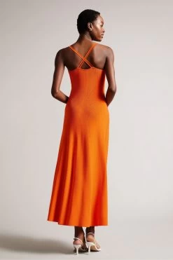 Ted Baker Orange Marrlyy Rib Knit Maxi Dress 8 Ted Baker Orange Marrlyy Rib Knit Maxi Dress -Ted Baker Shop N00 703s2