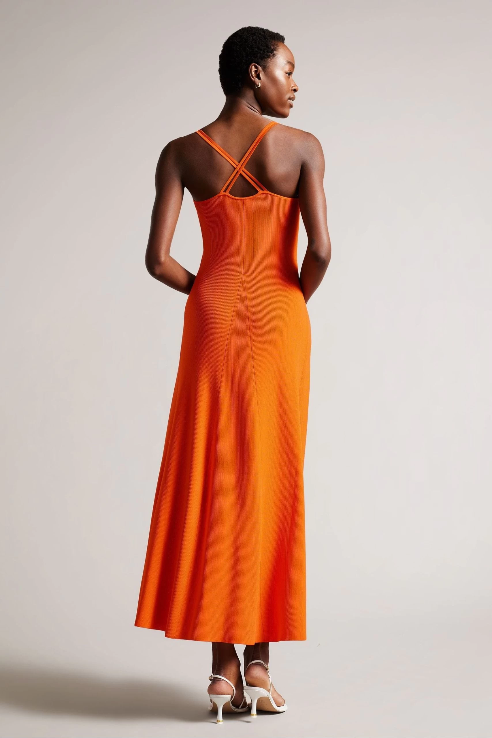Ted Baker Orange Marrlyy Rib Knit Maxi Dress 4 Ted Baker Orange Marrlyy Rib Knit Maxi Dress - Image 2