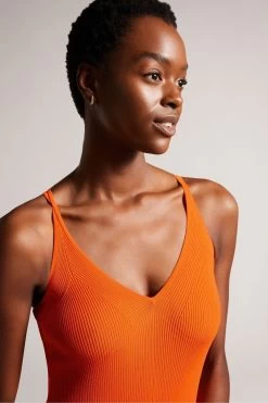 Ted Baker Orange Marrlyy Rib Knit Maxi Dress 10 Ted Baker Orange Marrlyy Rib Knit Maxi Dress -Ted Baker Shop N00 703s4
