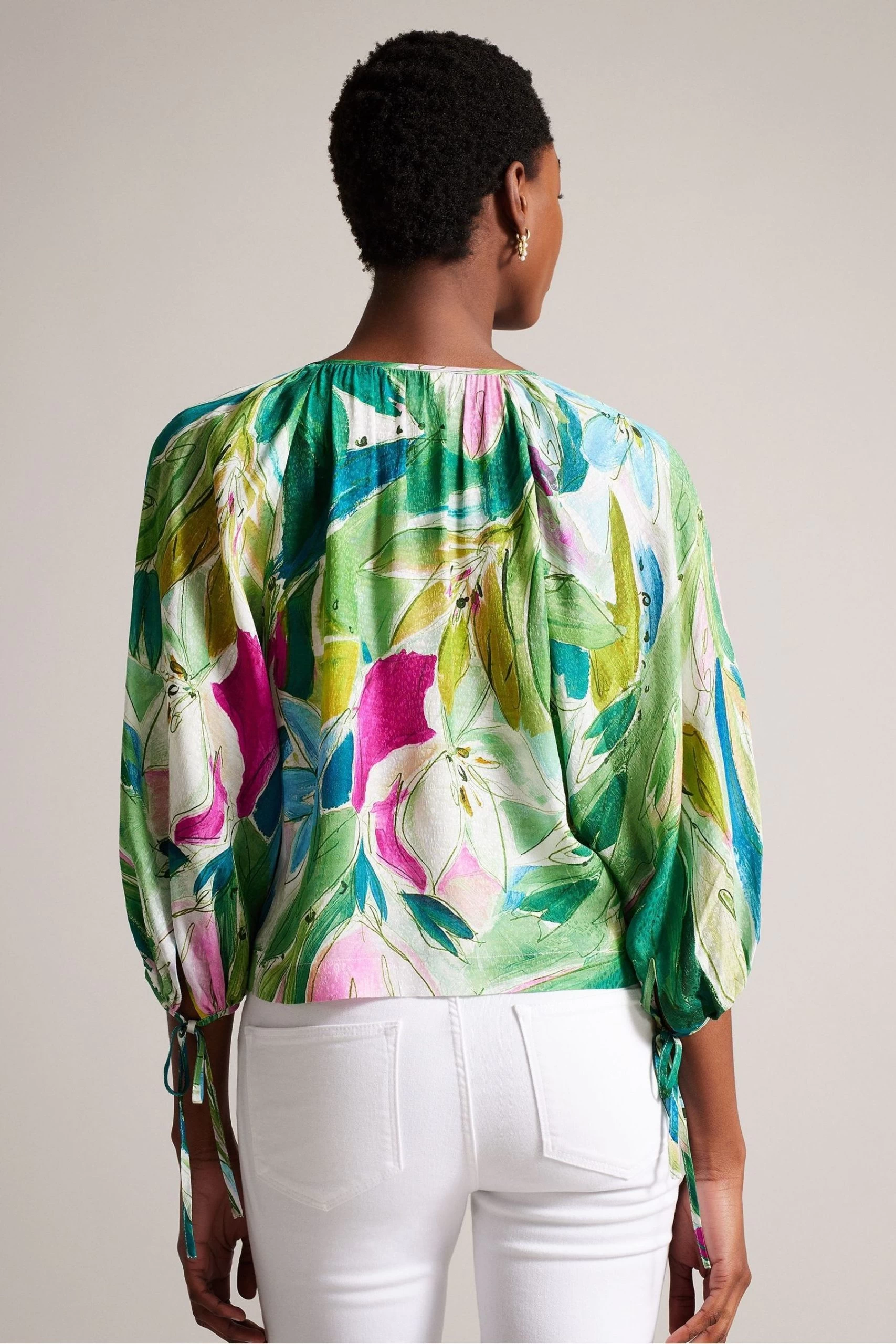 Ted Baker Green Karisah Raglan Puff Sleeve Blouse 4 Ted Baker Green Karisah Raglan Puff Sleeve Blouse - Image 2