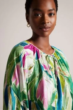 Ted Baker Green Karisah Raglan Puff Sleeve Blouse 9 Ted Baker Green Karisah Raglan Puff Sleeve Blouse -Ted Baker Shop N00681s4