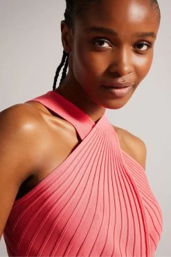 Ted Baker Pink Loueli Cross Front Pleated Dress With Knit Bodice 10 Ted Baker Pink Loueli Cross Front Pleated Dress With Knit Bodice -Ted Baker Shop N00682s4