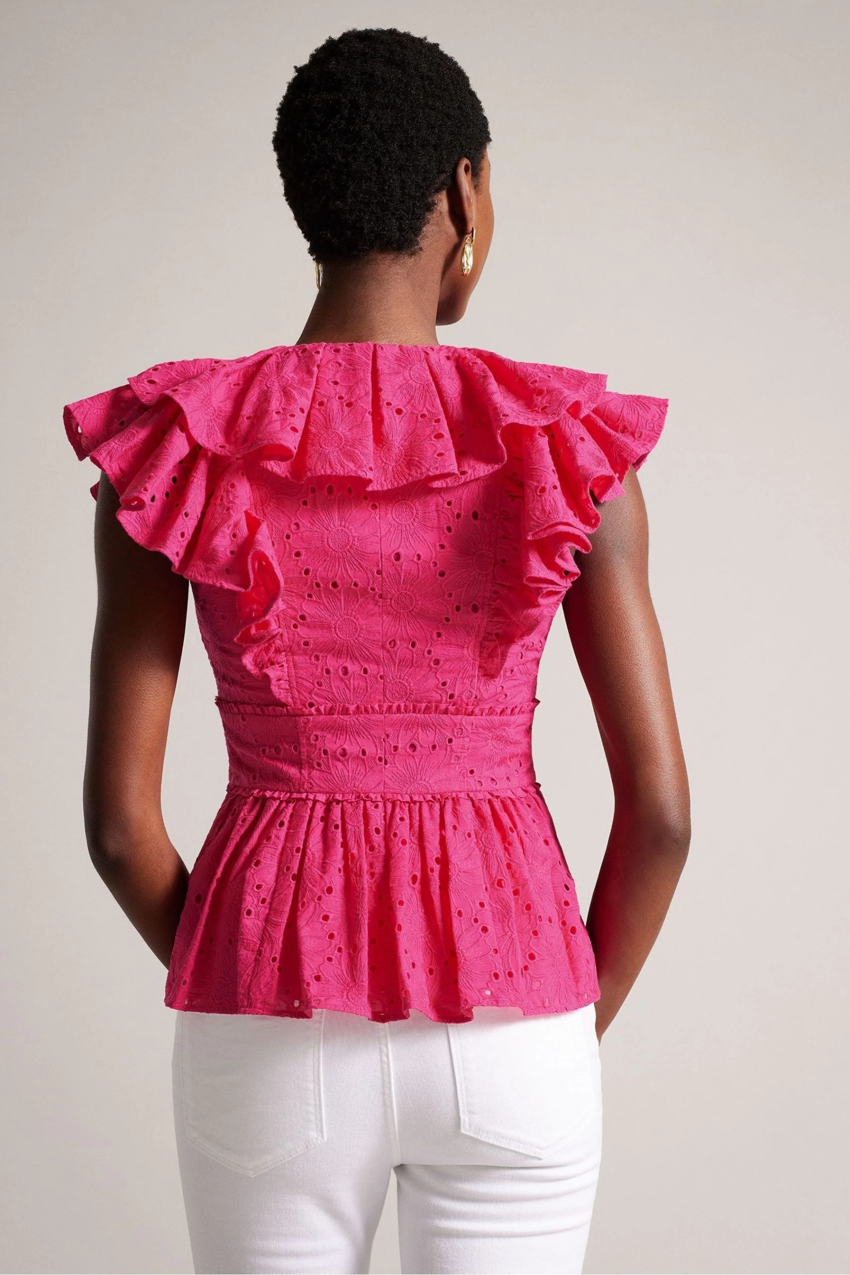 Ted Baker Pink Mazieh Broderie Top 4 Ted Baker Pink Mazieh Broderie Top - Image 2