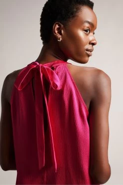 Ted Baker Pink Corrali Halter Neck Top With Pleat Detail 8 Ted Baker Pink Corrali Halter Neck Top With Pleat Detail -Ted Baker Shop N00692s2