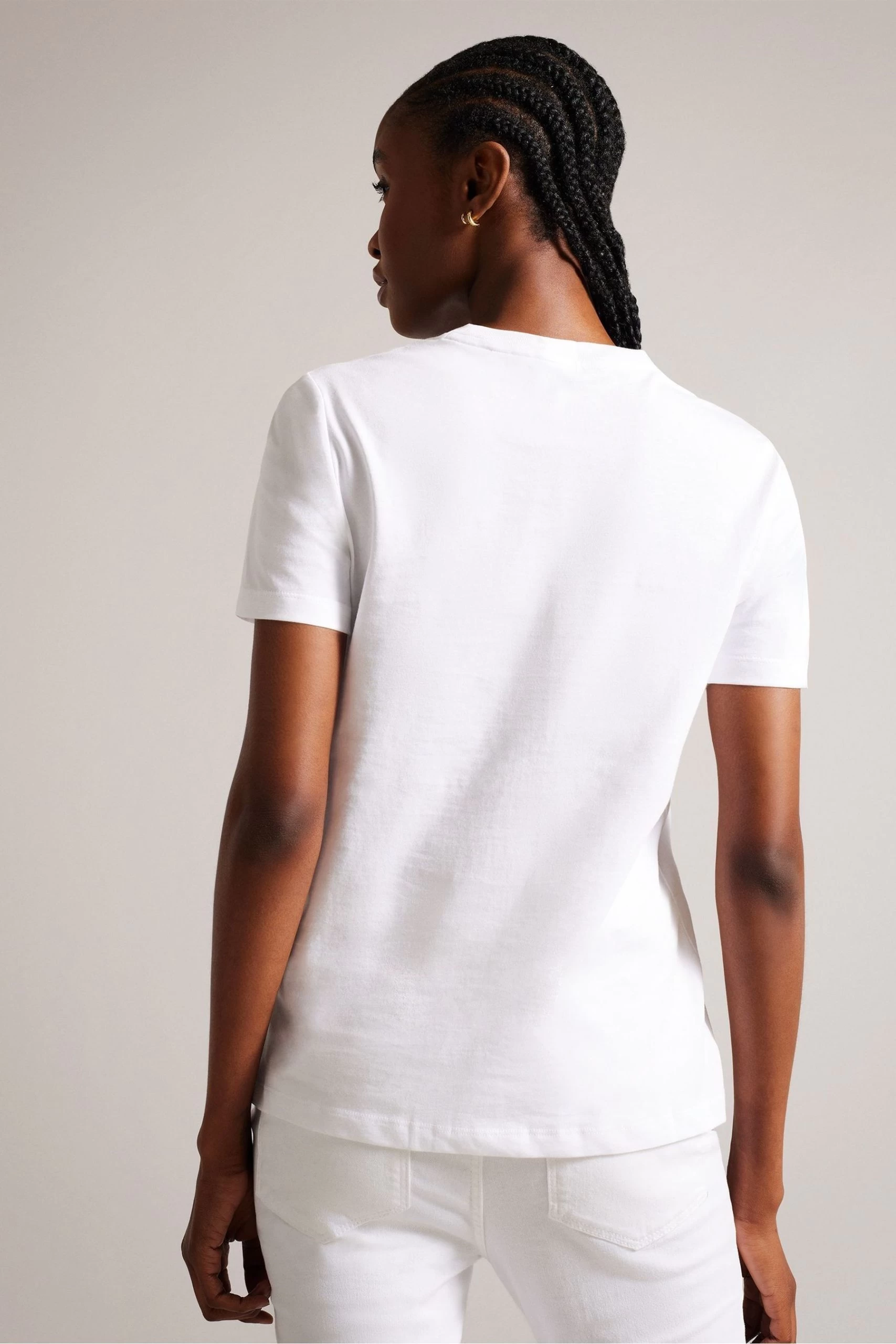 Ted Baker Esmayy Relaxed Graphic White T-Shirt 4 Ted Baker Esmayy Relaxed Graphic White T-Shirt - Image 2