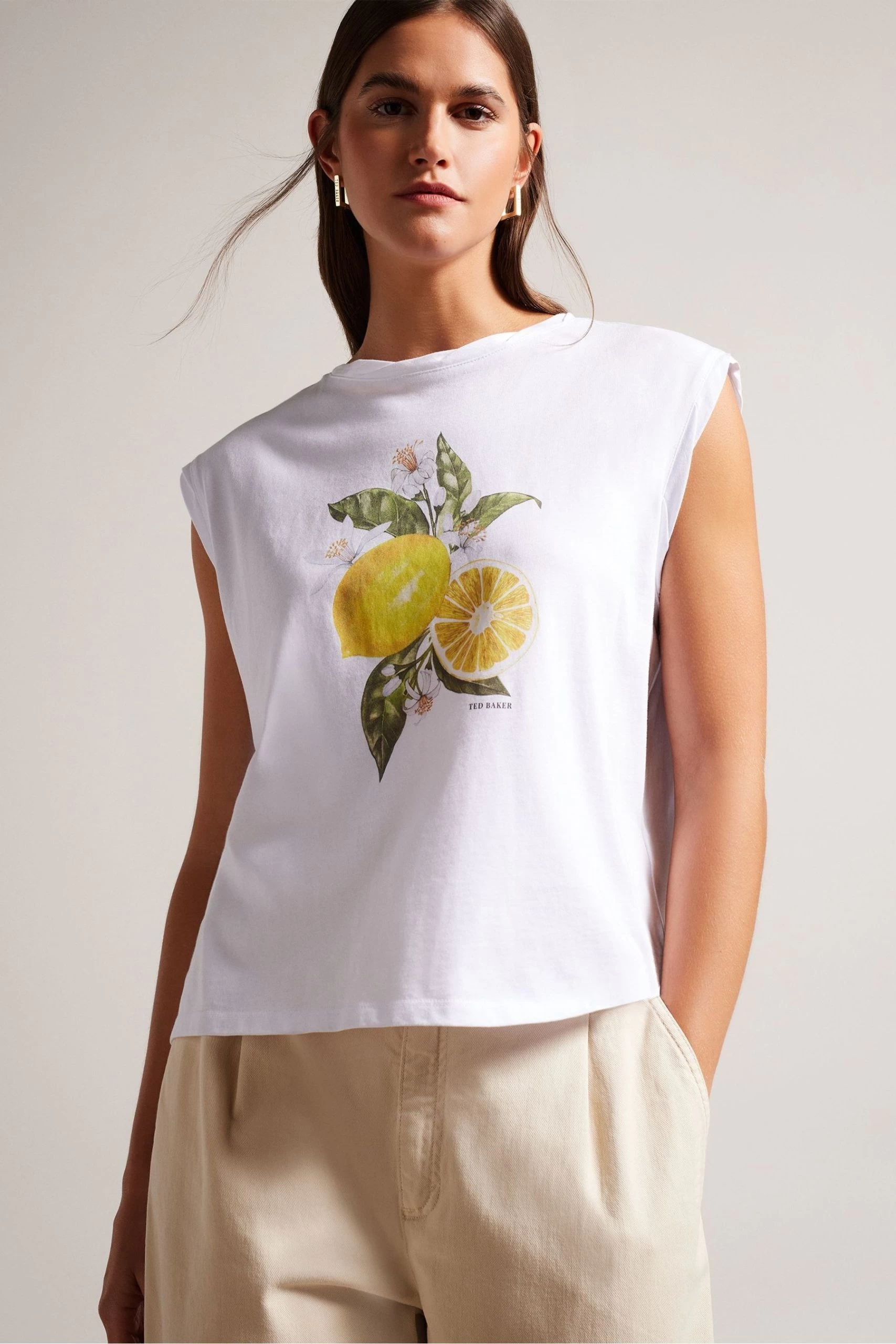 Ted Baker Dieanaa Graphic White Vest Top 3 Ted Baker Dieanaa Graphic White Vest Top