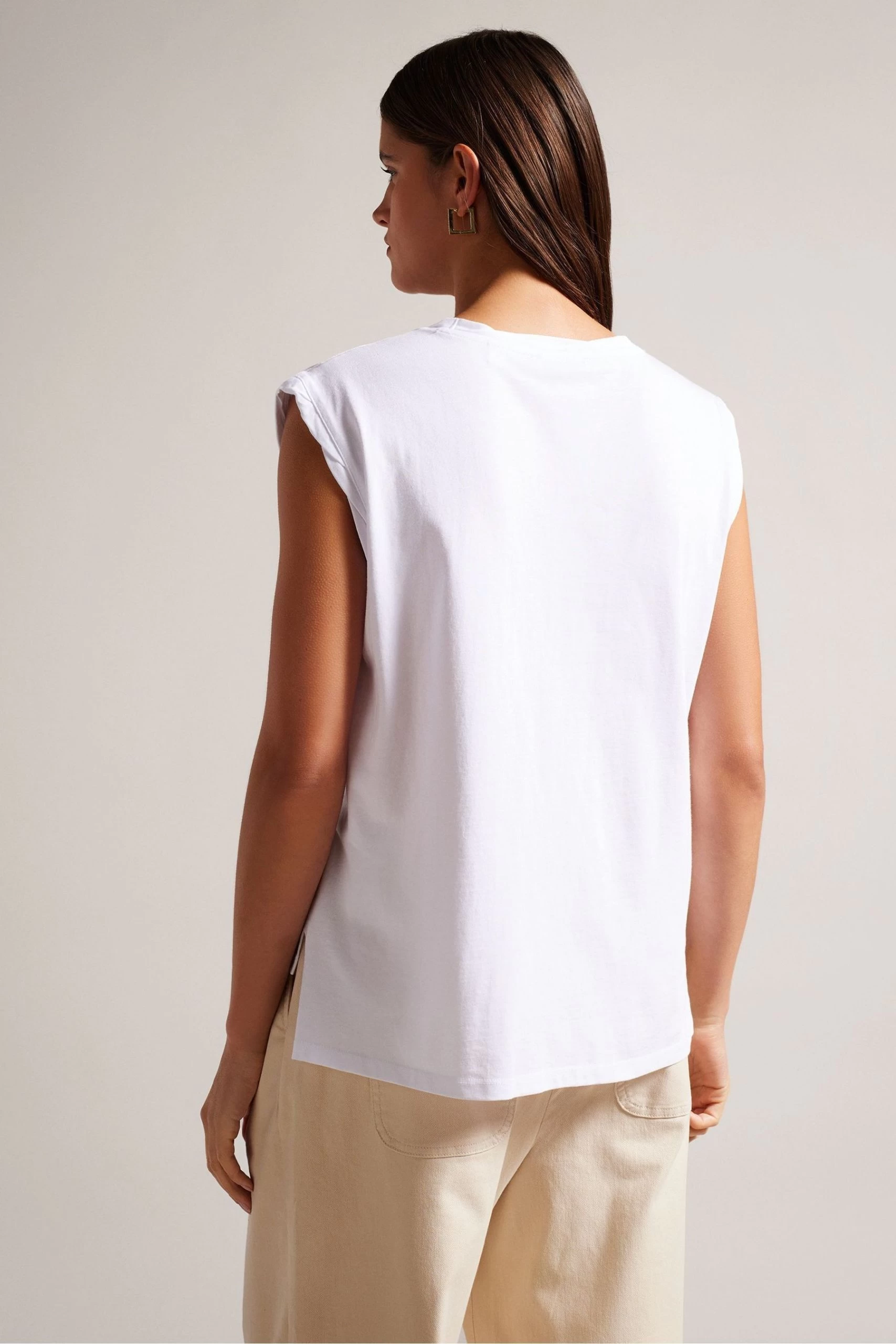 Ted Baker Dieanaa Graphic White Vest Top 4 Ted Baker Dieanaa Graphic White Vest Top - Image 2
