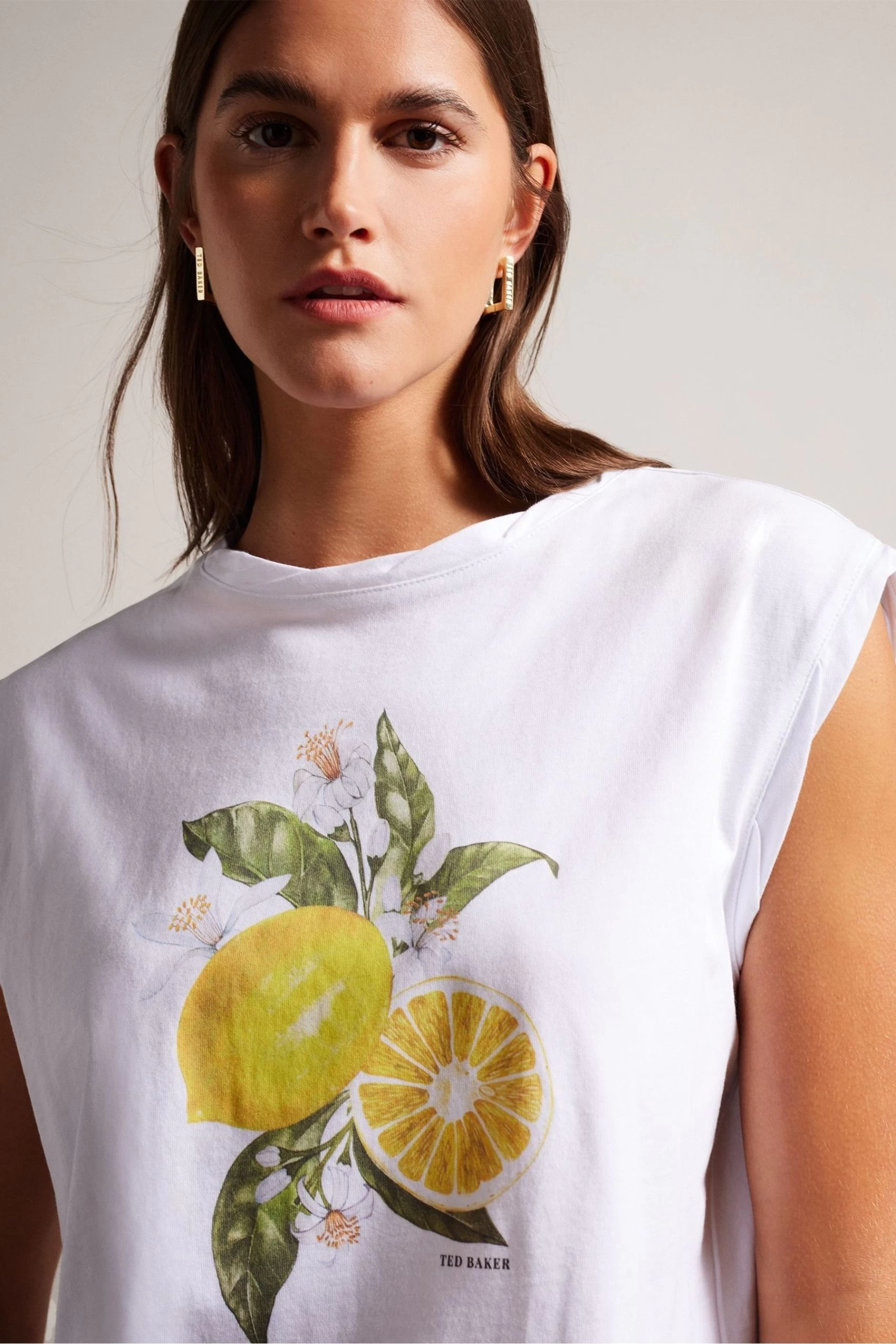 Ted Baker Dieanaa Graphic White Vest Top 6 Ted Baker Dieanaa Graphic White Vest Top - Image 4