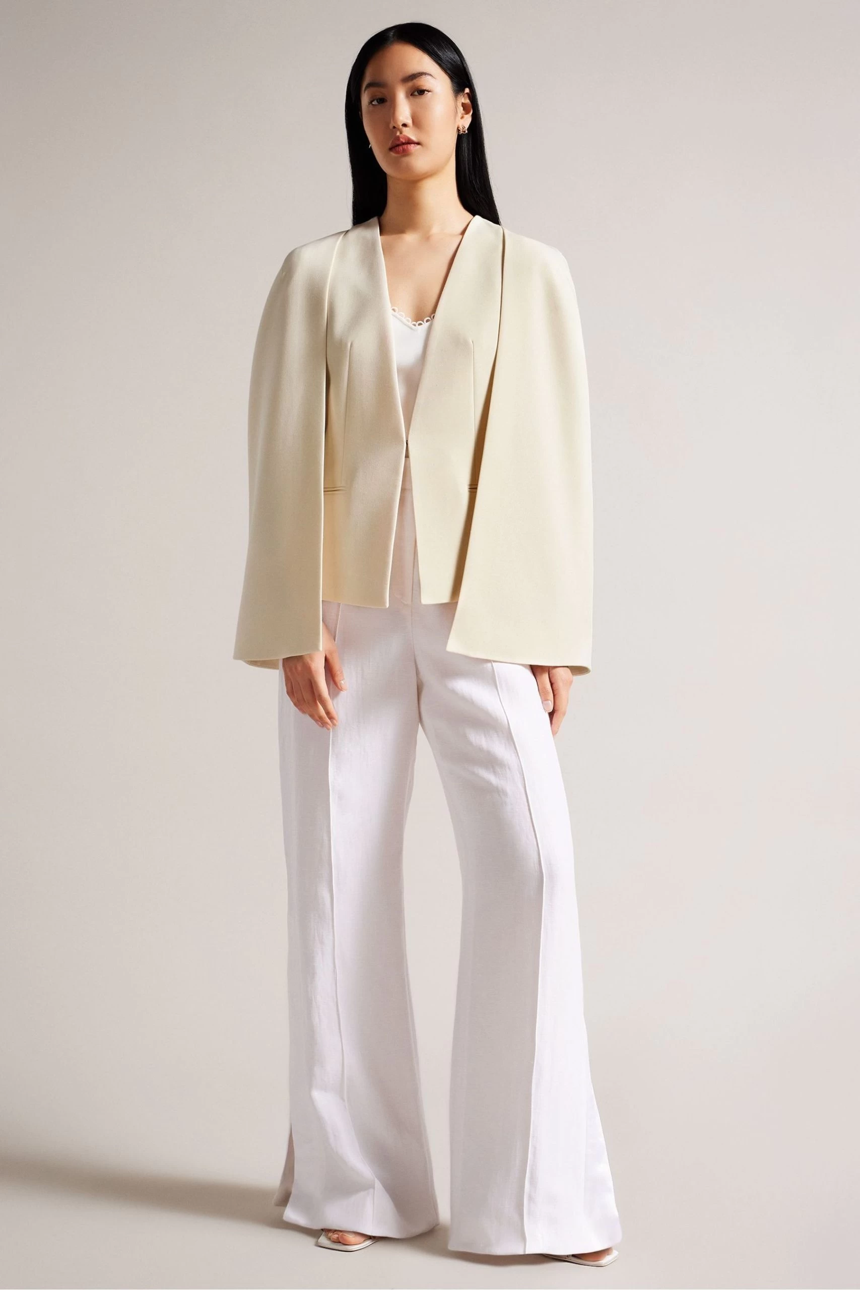 Ted Baker Dannio Structured Hip Length White Cape With Waistcoat 3 Ted Baker Dannio Structured Hip Length White Cape With Waistcoat