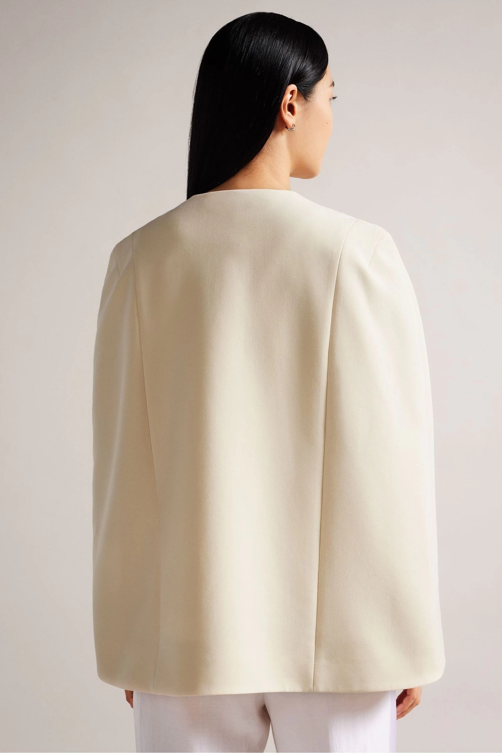 Ted Baker Dannio Structured Hip Length White Cape With Waistcoat 4 Ted Baker Dannio Structured Hip Length White Cape With Waistcoat - Image 2