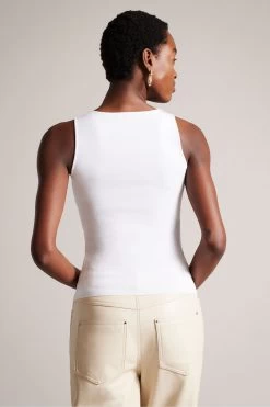 Ted Baker Sarhaa Knitted Fitted White Vest -Ted Baker Shop N00705s2