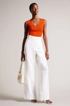 Ted Baker Orange Sarhaa Knitted Fitted Vest -Ted Baker Shop N00706s3