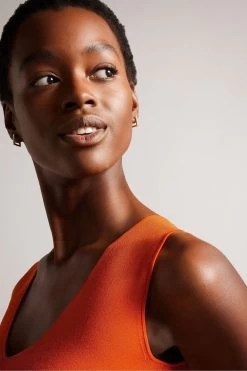 Ted Baker Orange Sarhaa Knitted Fitted Vest -Ted Baker Shop N00706s4