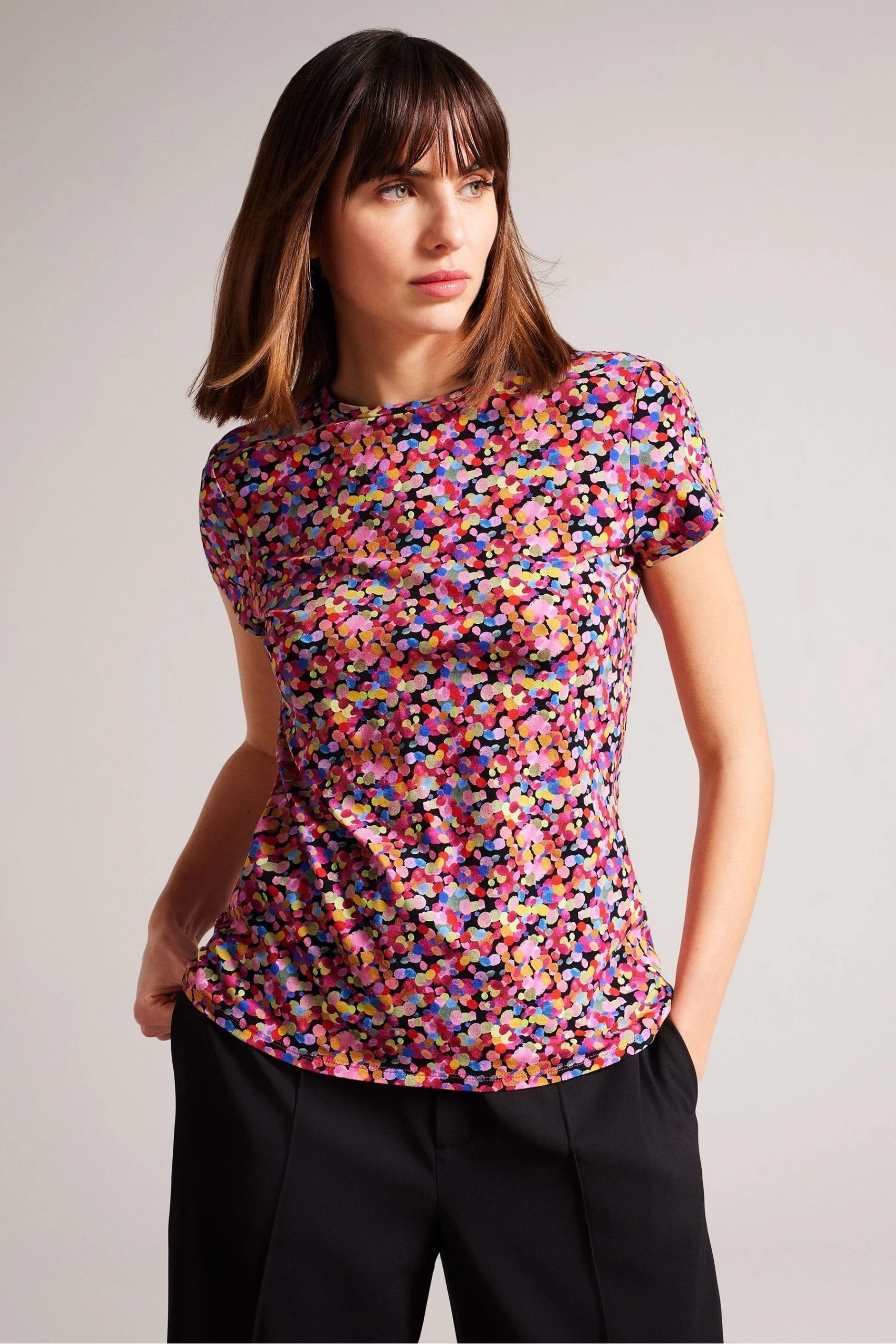 Ted Baker Phebie Black Fitted T-Shirt 3 Ted Baker Phebie Black Fitted T-Shirt