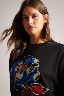 Ted Baker Danella Graphic Black Sweatshirt 11 Ted Baker Danella Graphic Black Sweatshirt -Ted Baker Shop N06568s4