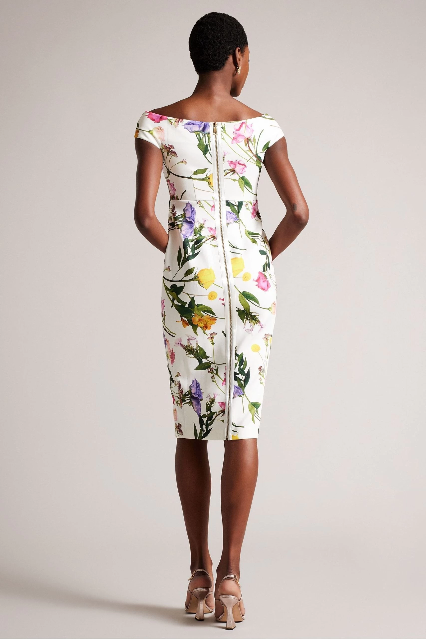 Ted Baker Loveina White Bardot Bodycon Dress 4 Ted Baker Loveina White Bardot Bodycon Dress - Image 2