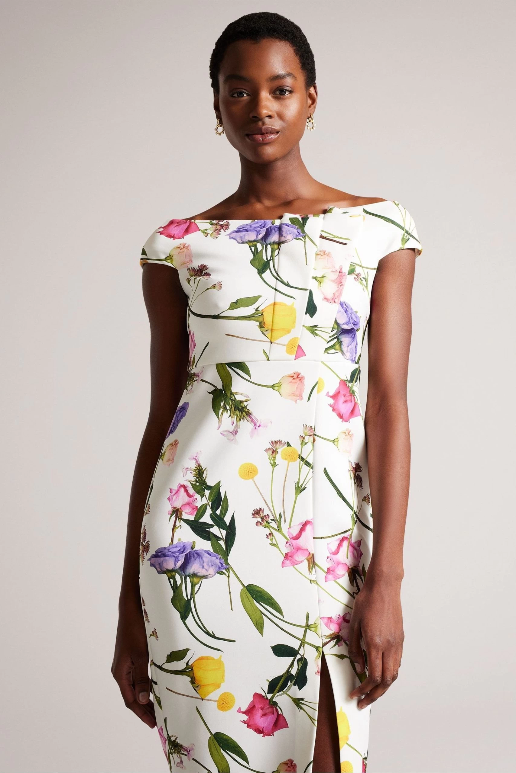 Ted Baker Loveina White Bardot Bodycon Dress 5 Ted Baker Loveina White Bardot Bodycon Dress - Image 3
