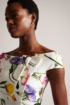 Ted Baker Loveina White Bardot Bodycon Dress 10 Ted Baker Loveina White Bardot Bodycon Dress -Ted Baker Shop N43 048s4