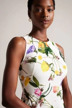 Ted Baker Ruxane Printed Neoprene Skater White Dress 10 Ted Baker Ruxane Printed Neoprene Skater White Dress -Ted Baker Shop N43 063s4
