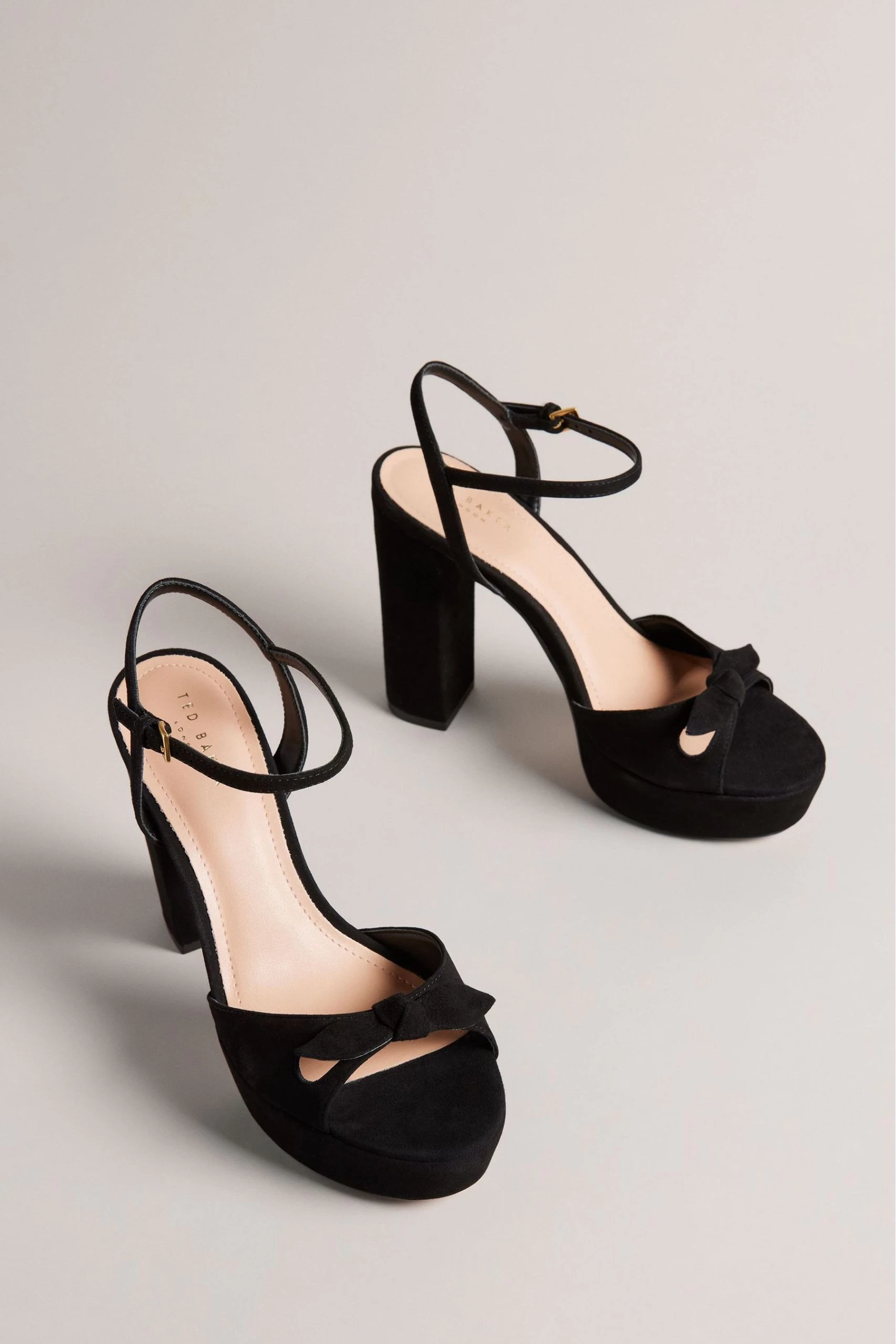 Ted Baker Kayllas Suede Bow Black Platform Sandals 4 Ted Baker Kayllas Suede Bow Black Platform Sandals - Image 2
