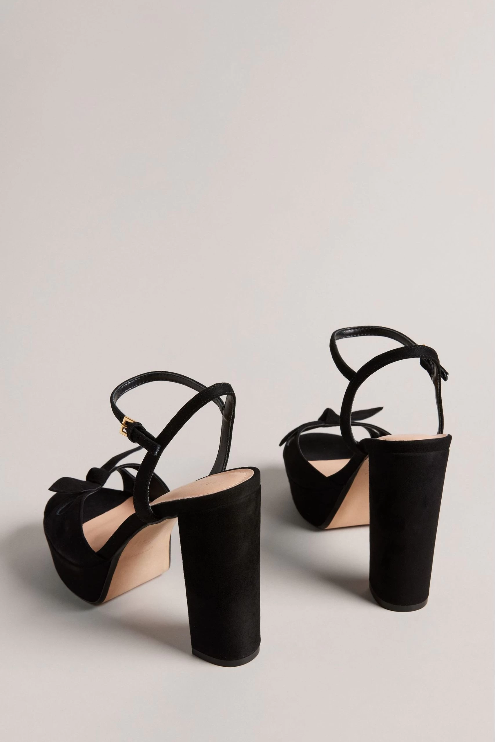 Ted Baker Kayllas Suede Bow Black Platform Sandals 6 Ted Baker Kayllas Suede Bow Black Platform Sandals - Image 4