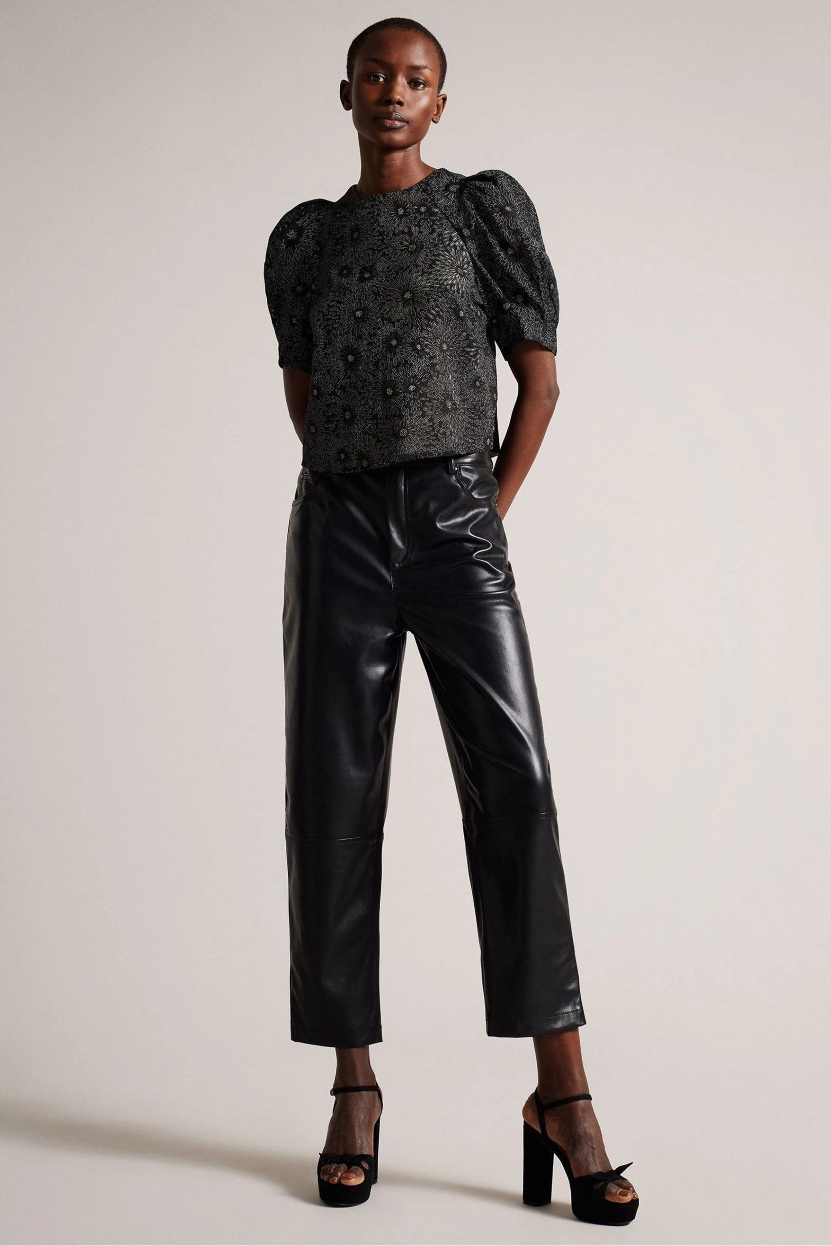 Ted Baker Kayllas Suede Bow Black Platform Sandals 7 Ted Baker Kayllas Suede Bow Black Platform Sandals - Image 5