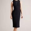 Ted Baker Blue Elissii Bodycon Midi Dress With Sheer Panelling -Ted Baker Shop N43035s