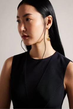 Ted Baker Blue Elissii Bodycon Midi Dress With Sheer Panelling -Ted Baker Shop N43035s4