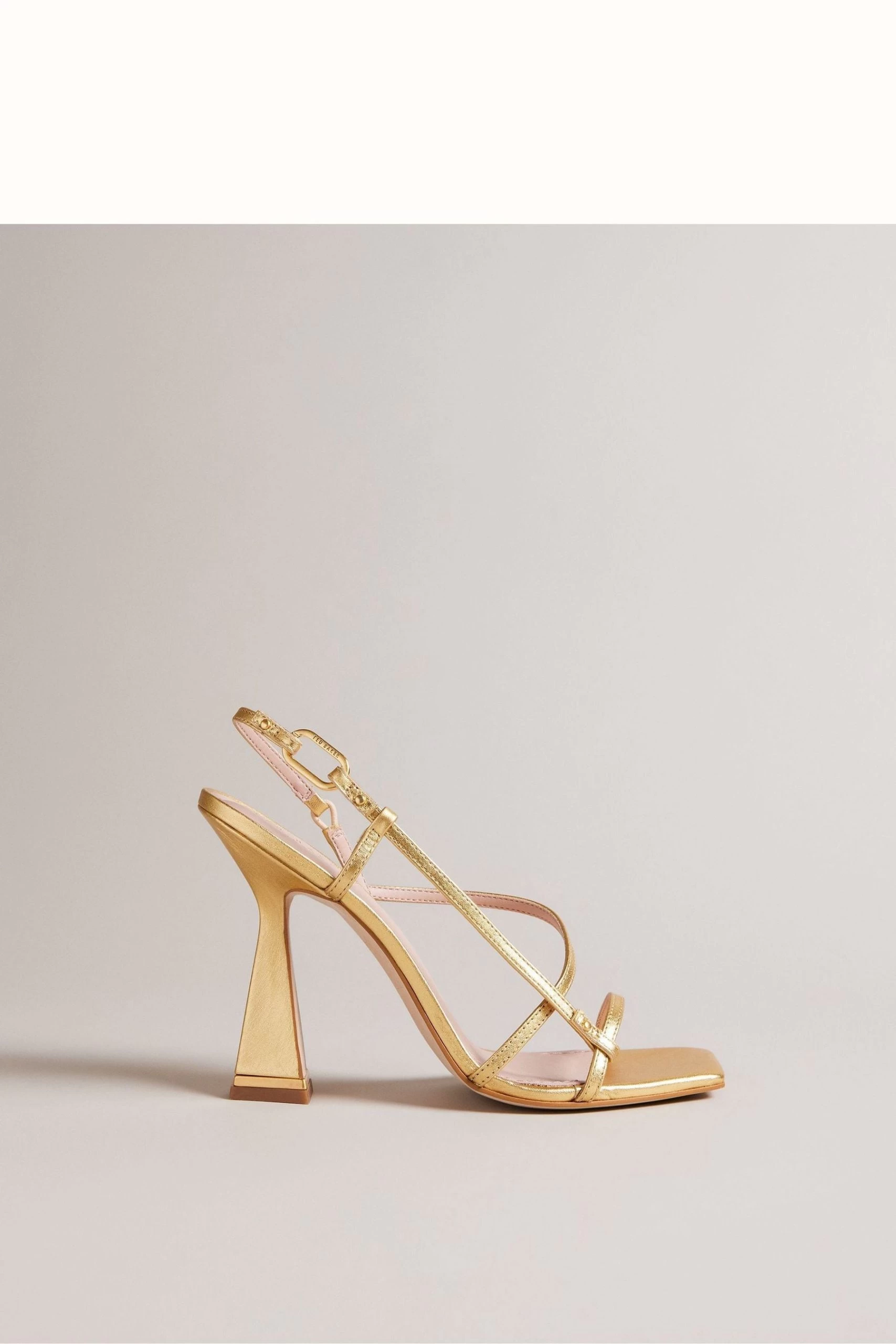 Ted Baker Gold Cayena Strappy Heeled Sandals 3 Ted Baker Gold Cayena Strappy Heeled Sandals